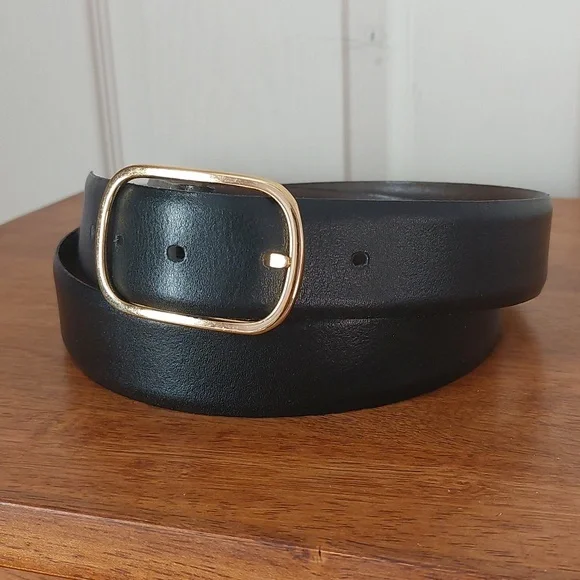 Vintage Taiwan ROC Black Cowhide Split Leather Belt Size 40 - Picture 2 of 6